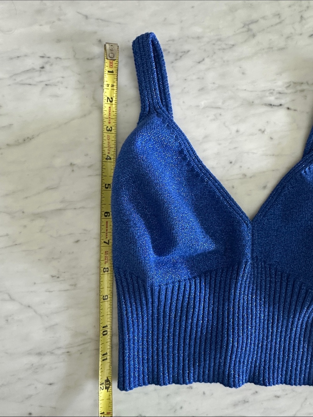 FARM Rio Cropped Lurex V-Neck Tank - Picture 5 of 6